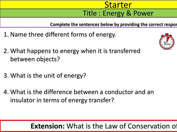 KS3-KS4 Power (Calculations)