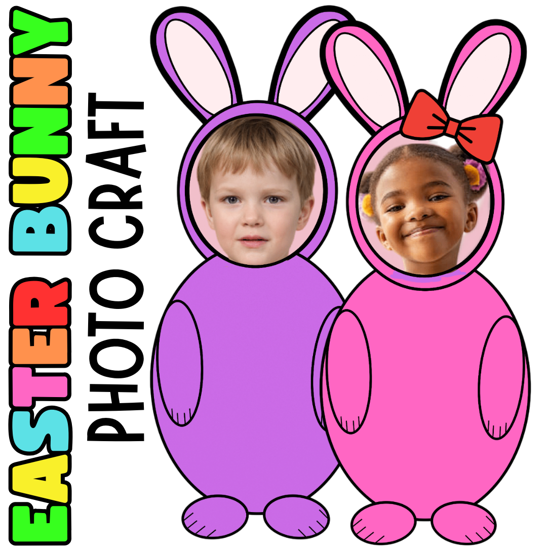 Spring Easter Cut & Paste Craft Bunny Yourself Face Photo Bulletin ...