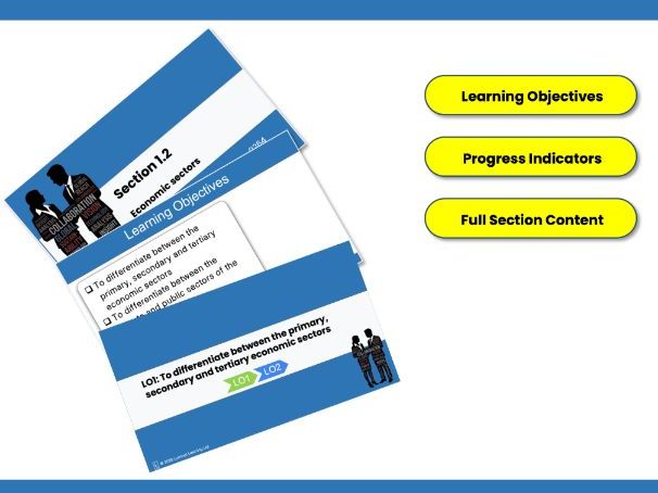 Cambridge IGCSE Business (0264): 1.2 Economic Sectors Teaching Slides & Lesson