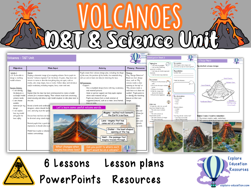KS2 Volcano Models D&T Unit - 6 Outstanding Lessons - Science Experiment