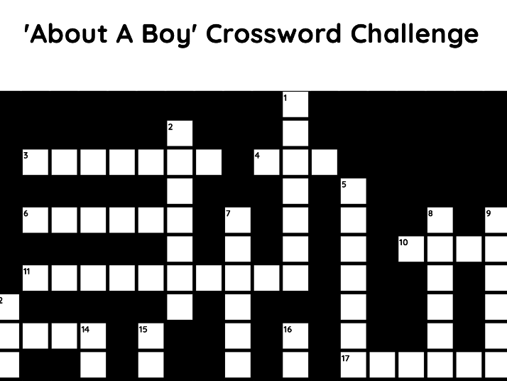 About a Boy: Crossword Challenge (KS4)