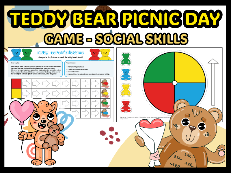 Teddy Bear Picnic Day Game - Social Skills & Turn-Taking Activity