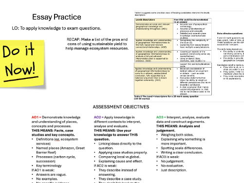 L11 Exam Practice - Edexcel IA2 Geo Ecosystems