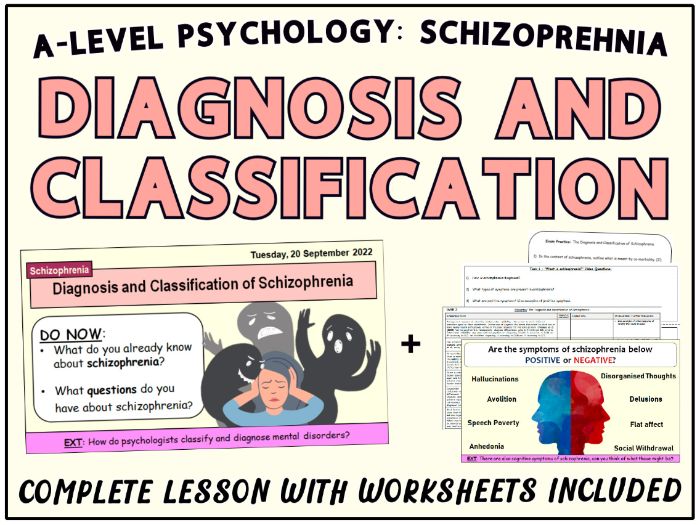 Alevel Psychology THE DIAGNOSIS AND CLASSIFICATION OF SCHIZOPHRENIA