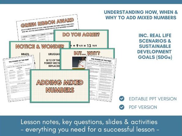 Adding Mixed Numbers | Fractions | Lesson Notes, Slides & Activities