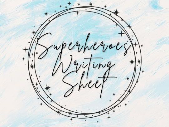 Superheroes Writing Sheet