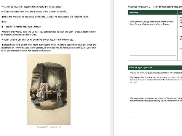 A Christmas Carol: Complete GCSE Extract Workbook.  10 Extracts, Full Analysis & Close Reading