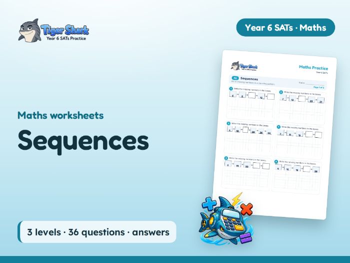Sequences Worksheets: Find the Rule, Year 6