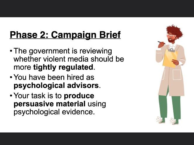 Media influence on aggression - PowerPoint and worksheet