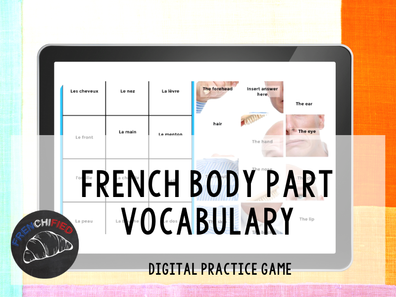 French body part digital vocabulary game Teaching Resources