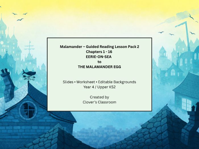 Malamander Guided Reading Lesson 2 – Chapters 1 - 16 (Slides, Worksheet & Backgrounds)
