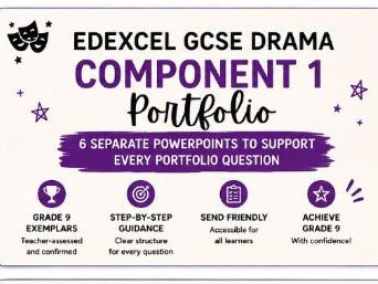 Edexcel GCSE Drama Component 1 Portfolio Support Powerpoints | Grade 9 Examples | ALL questions