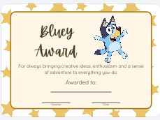 23 Bluey End of Year Class Awards