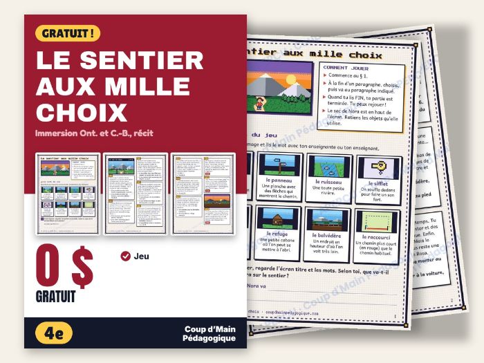 Free French Immersion Grade 4 Choose Your Path Story | Le sentier aux mille choix
