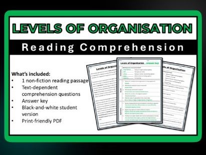 Levels of Organisation Comprehension