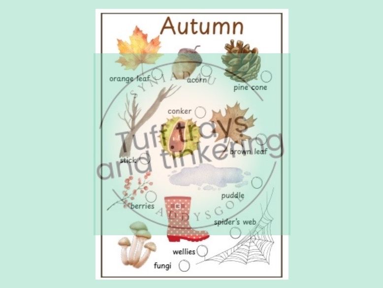 autumn hunt forest school tick list early years ks1 ks2 outdoor education eco