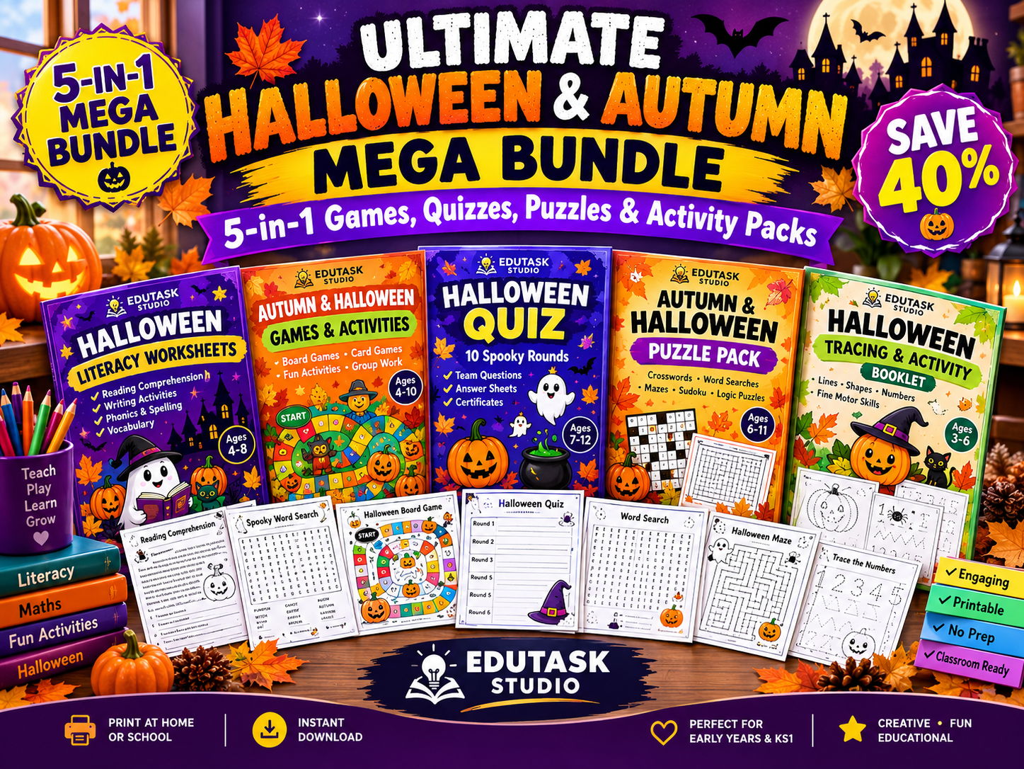 Ultimate Halloween & Autumn Mega Bundle | Games, Quizzes, Puzzles & Activity Packs
