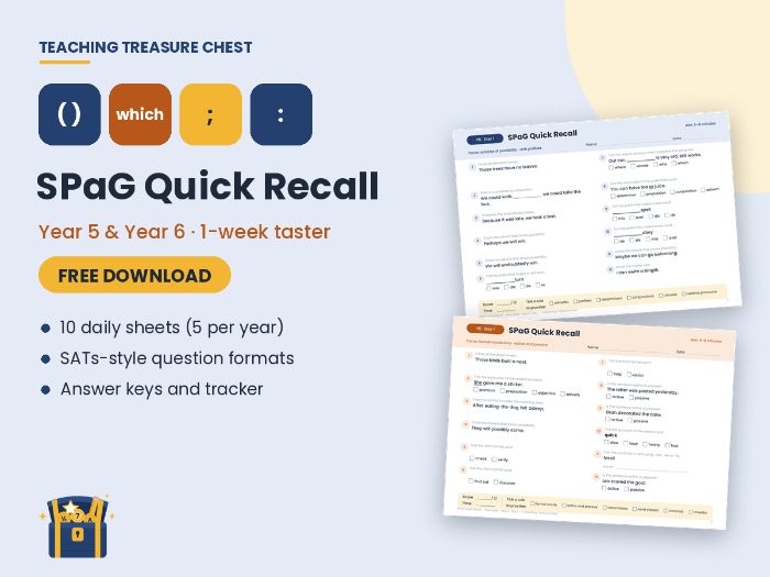 FREE Year 5 & 6 SPaG Starters: One Week of SATs-Style Grammar Practice
