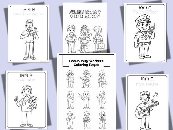 Community Workers Coloring Book, our helpers