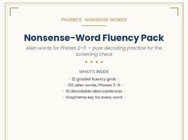 Nonsense-Word Fluency Pack