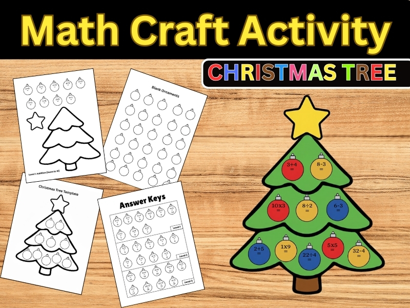 Christmas Tree Math Craft , Winter Bulletin Board Activities