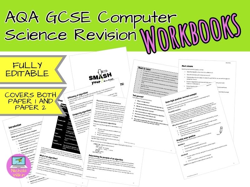 AQA GCSE Computer Science (8525) revision workbooks (Paper 1 and Paper 2)