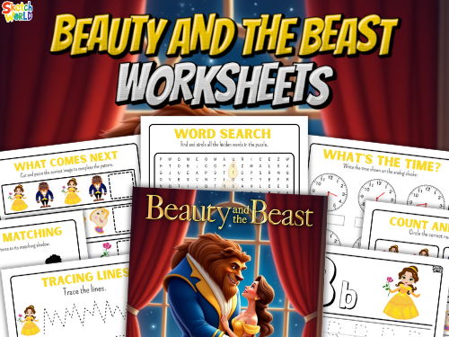 Royal Learning Activity Pack | Preschool & Kindergarten Worksheets for Girls