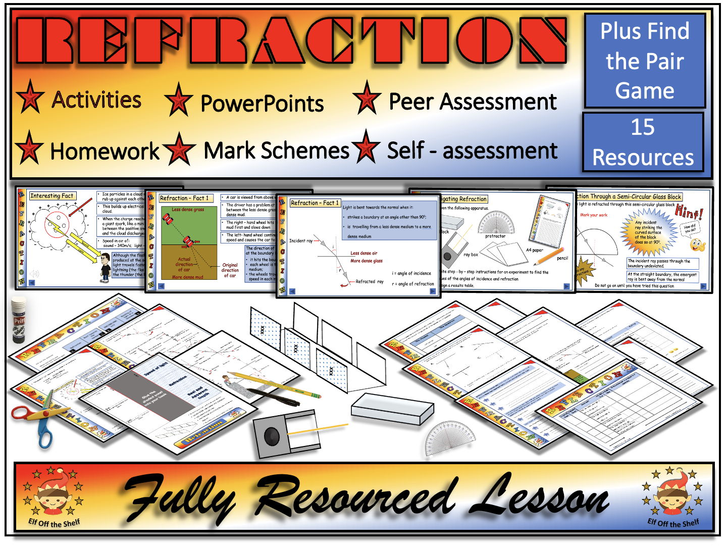 Light - Refraction - Fully Resourced Lesson Plus Find the Pair Game