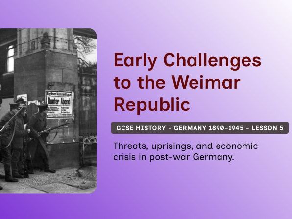 GCSE History - Germany 1890–1945 Lesson 5: Versailles, Extremism and the Ruhr Crisis