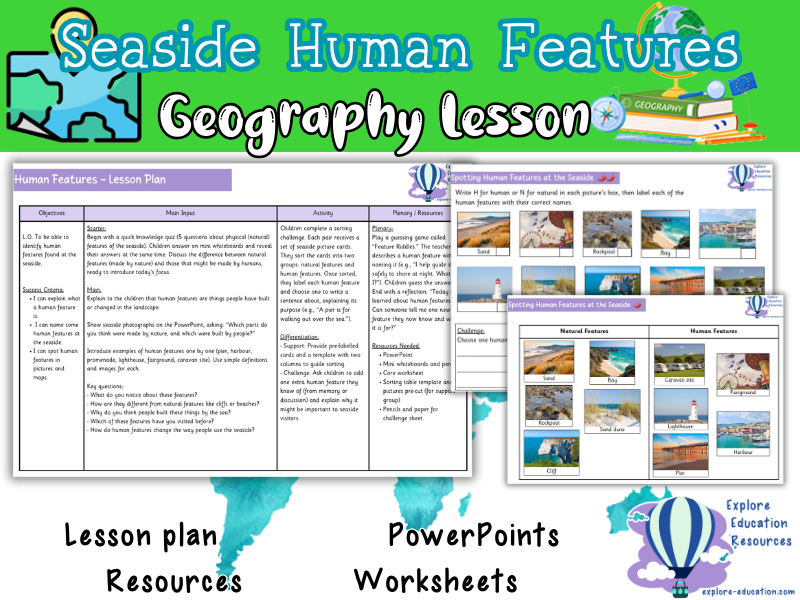 Human Features of the Seaside - KS1 Geography Lesson