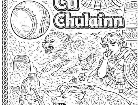 Cú Chulainn Irish mythology Colouring page
