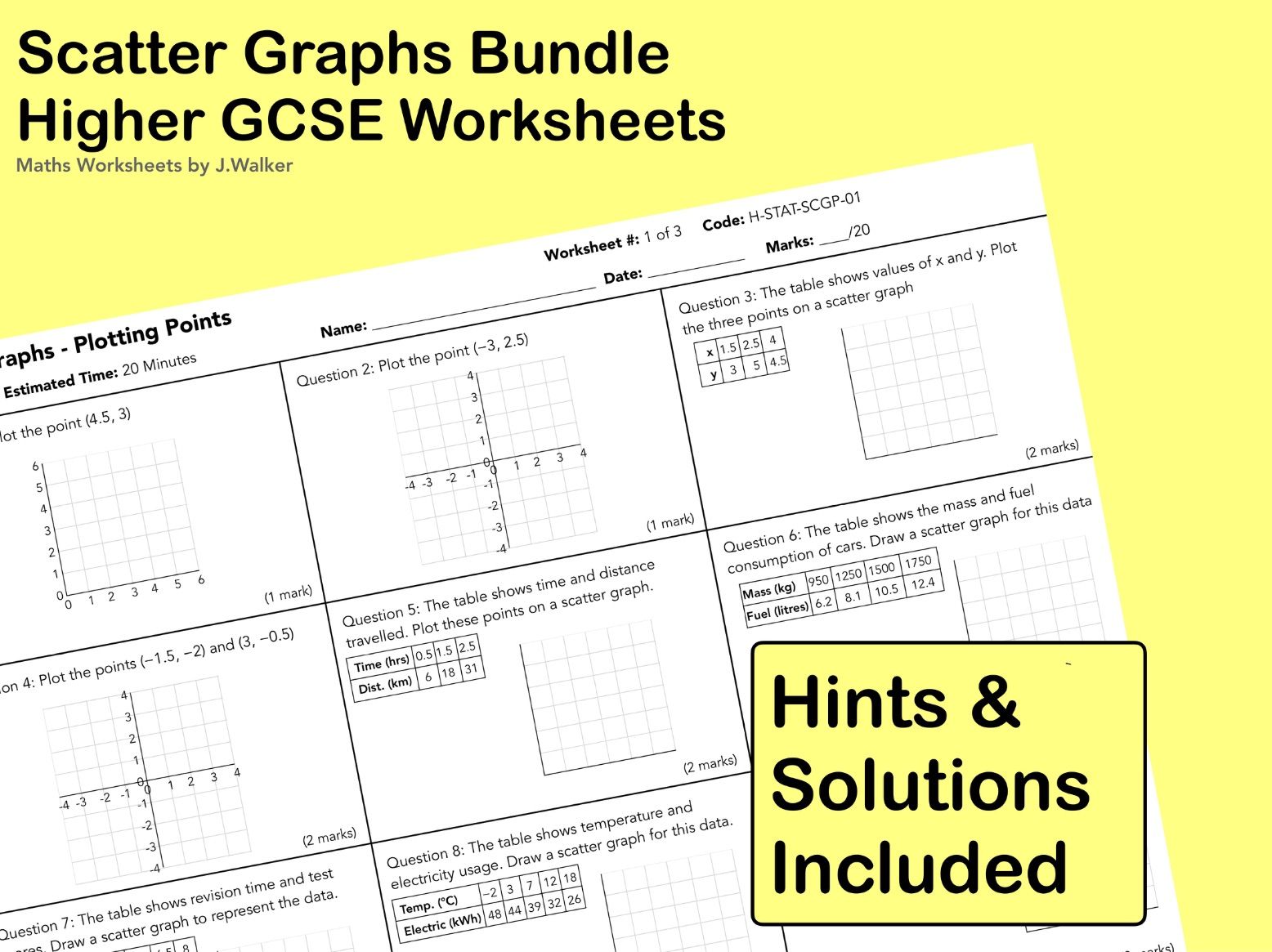 GCSE Maths: Scatter Graphs Bundle - Higher Tier