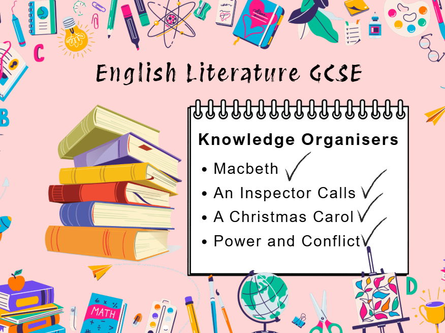 GCSE English Literature Knowledge Organisers Bundle | Macbeth, A Christmas Carol, An Inspector Calls