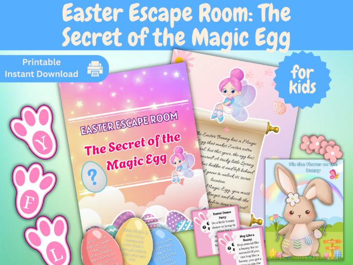Easter Escape Room: The Secret of the Magic Egg is a fun, low-prep Easter escape room activity-DFY