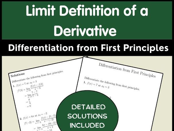 Limit Definition of a Derivative | Differentiation from First Principles