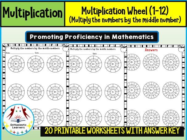 Multiplication Fact – Multiplication Wheel (1–12) Worksheets Math Problems