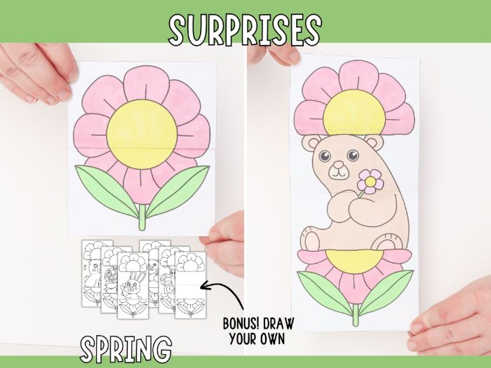 Surprise Spring Flowers - Printable Craft for Kids