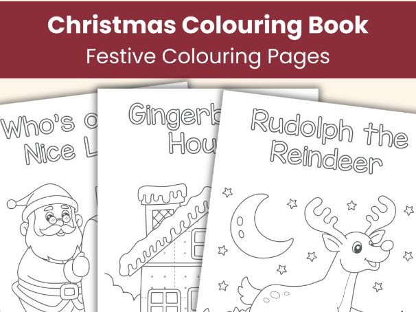 Christmas Colouring Workbook | 25 Printable Festive Pages to Colour