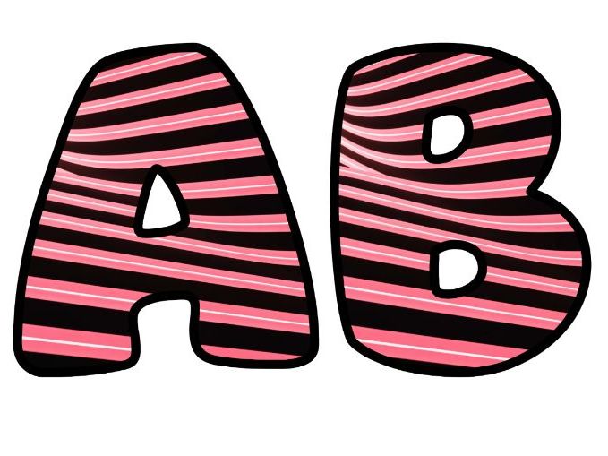 Neon Pink Stripes Classroom Display | Lettering Set | Upper & Lowercase, 0-9 and Signs