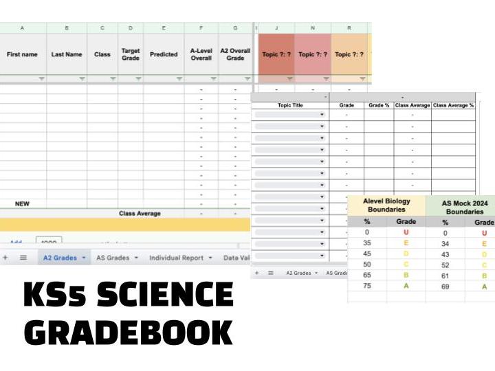 KS5 A Level Science Gradebook for CIE 9700 9701 9702