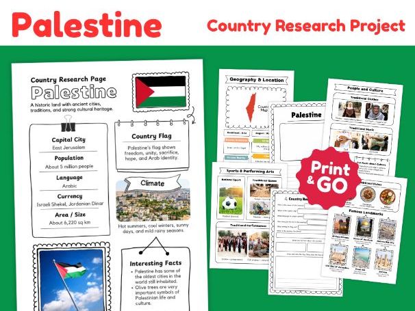 Palestine Geography Research Project | Printable Activities