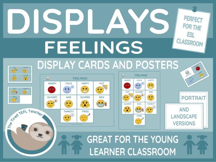 ESL Feelings Display Cards and Poster