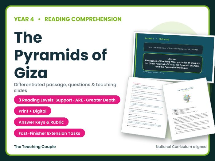 The Pyramids of Giza Reading Comprehension | Year 4 (KS2)
