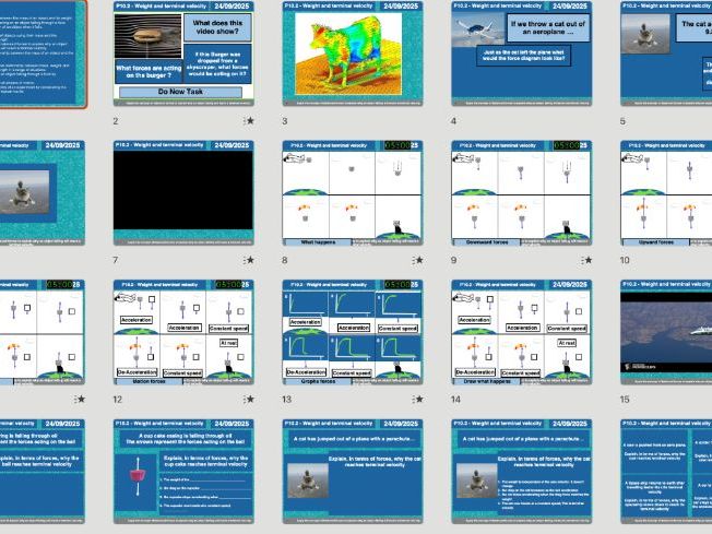 AQA Physics P10.2 – Weight & Terminal Velocity (Updated 2025 | Editable Lessons, Worksheets & Answer