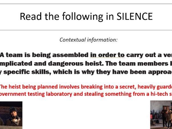 The Heist Devised Scheme of Work