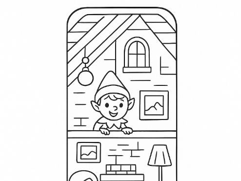 Elf on the Shelf Colouring Bookmark- Hide the Elf in Your Book! Christmas