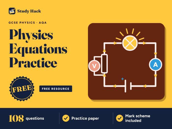 AQA GCSE Physics Equations Practice: Every Equation, Rearranging and Units (Free)
