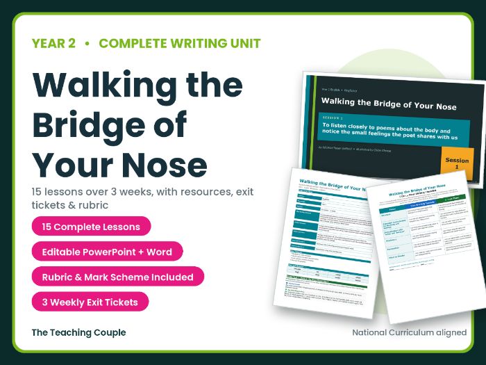 Walking the Bridge of Your Nose | Year 2 English Unit | 15 Complete Lessons + Resources