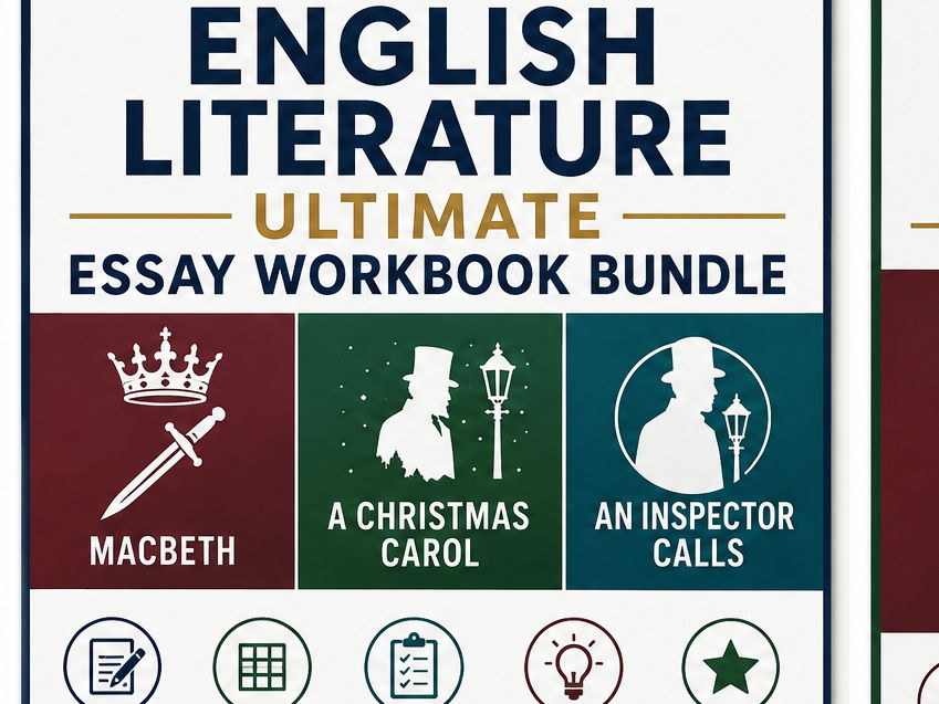 AQA GCSE English Literature Ultimate Essay Workbook Bundle: Macbeth, A Christmas Carol & An Inspector Calls