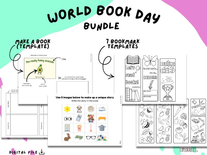 Bookmarks Colour In Pages Make a Book World Book Day Book Mark Prizes Kids Bookmarks Fun Printable